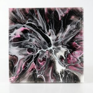 Obraz "Czarno-różowy" pokryty werniksem 20 cm x 20 cm